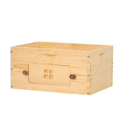 Deep Langstroth beehive box with a window