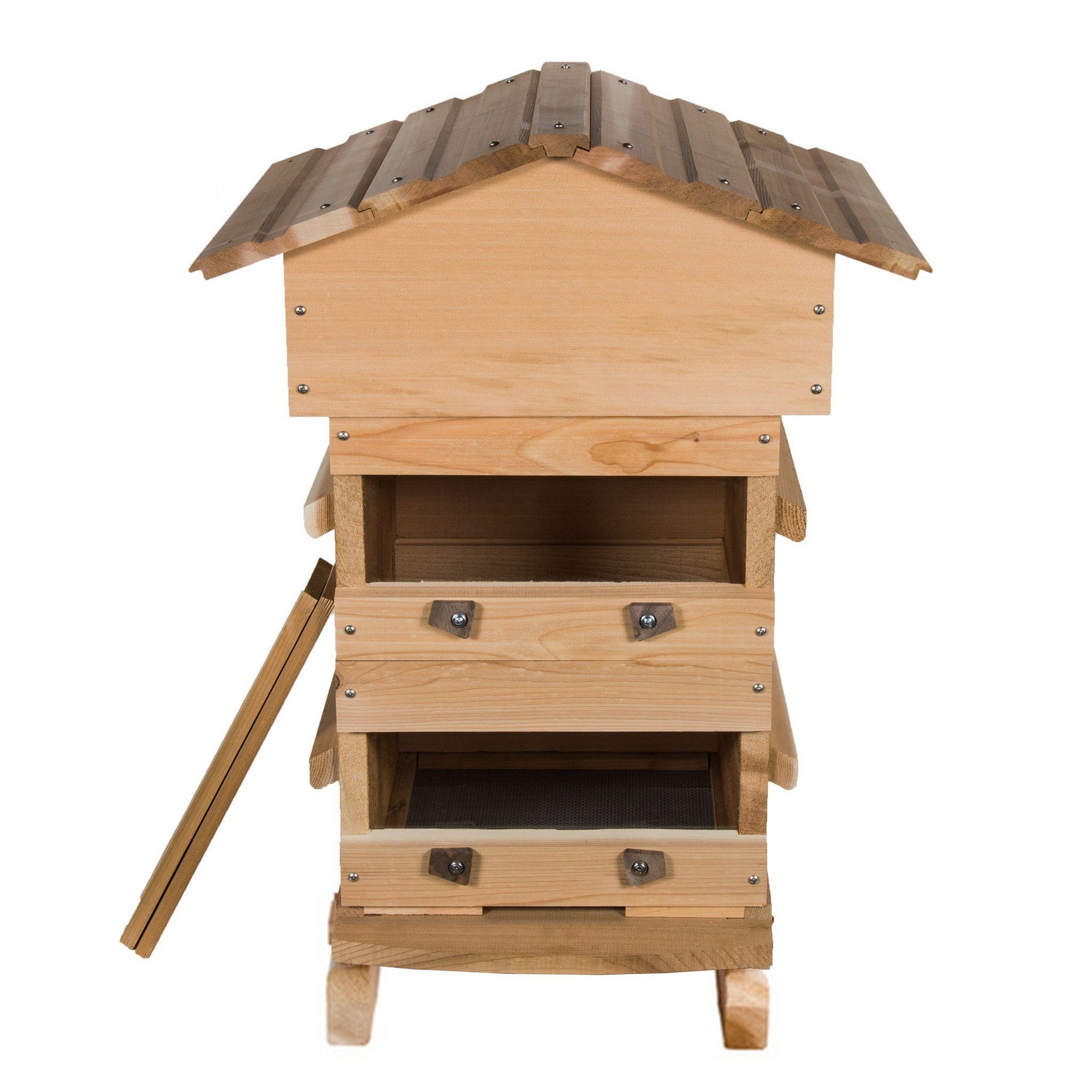 warre hive with windows made from western red ceder