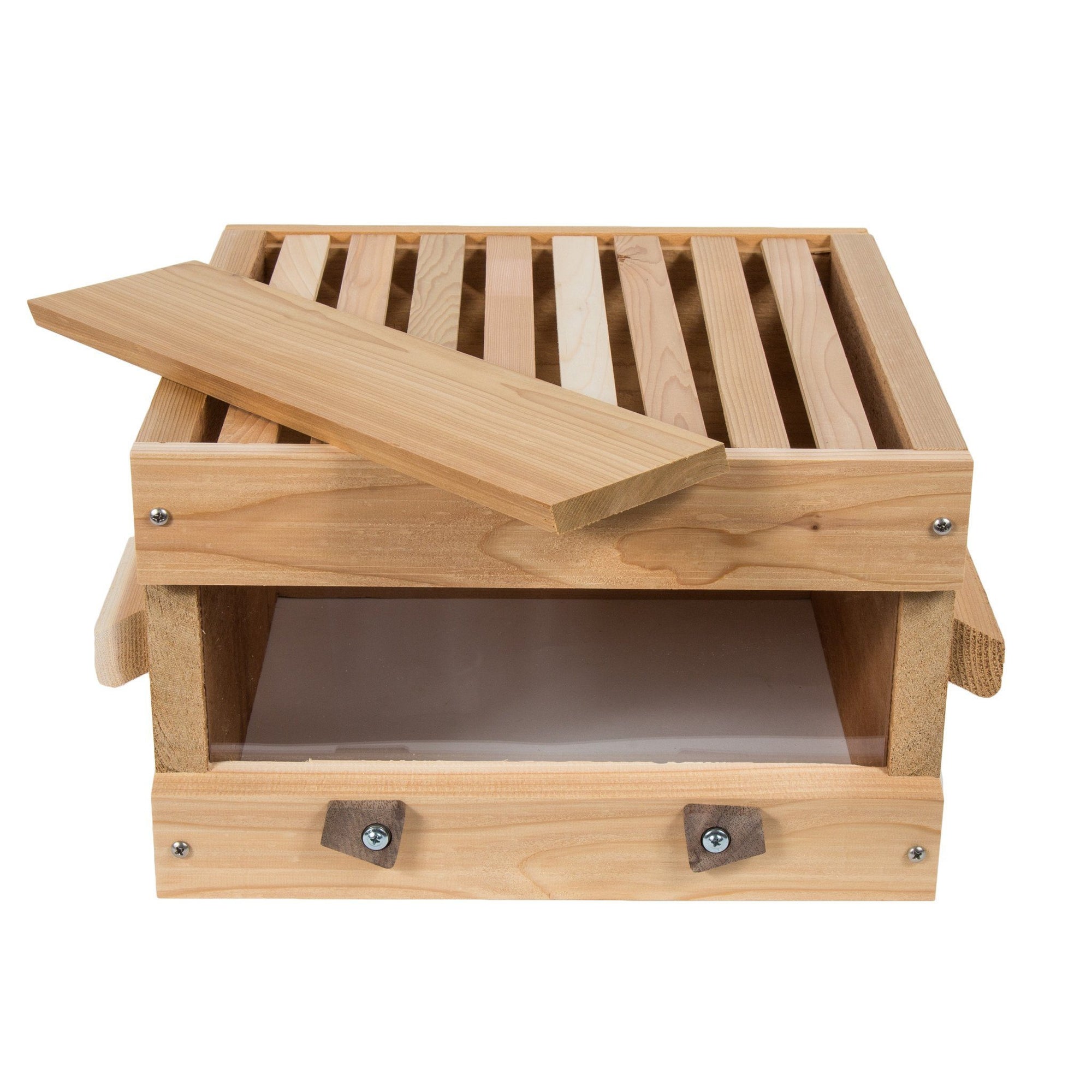 warre box with window made from western red ceder