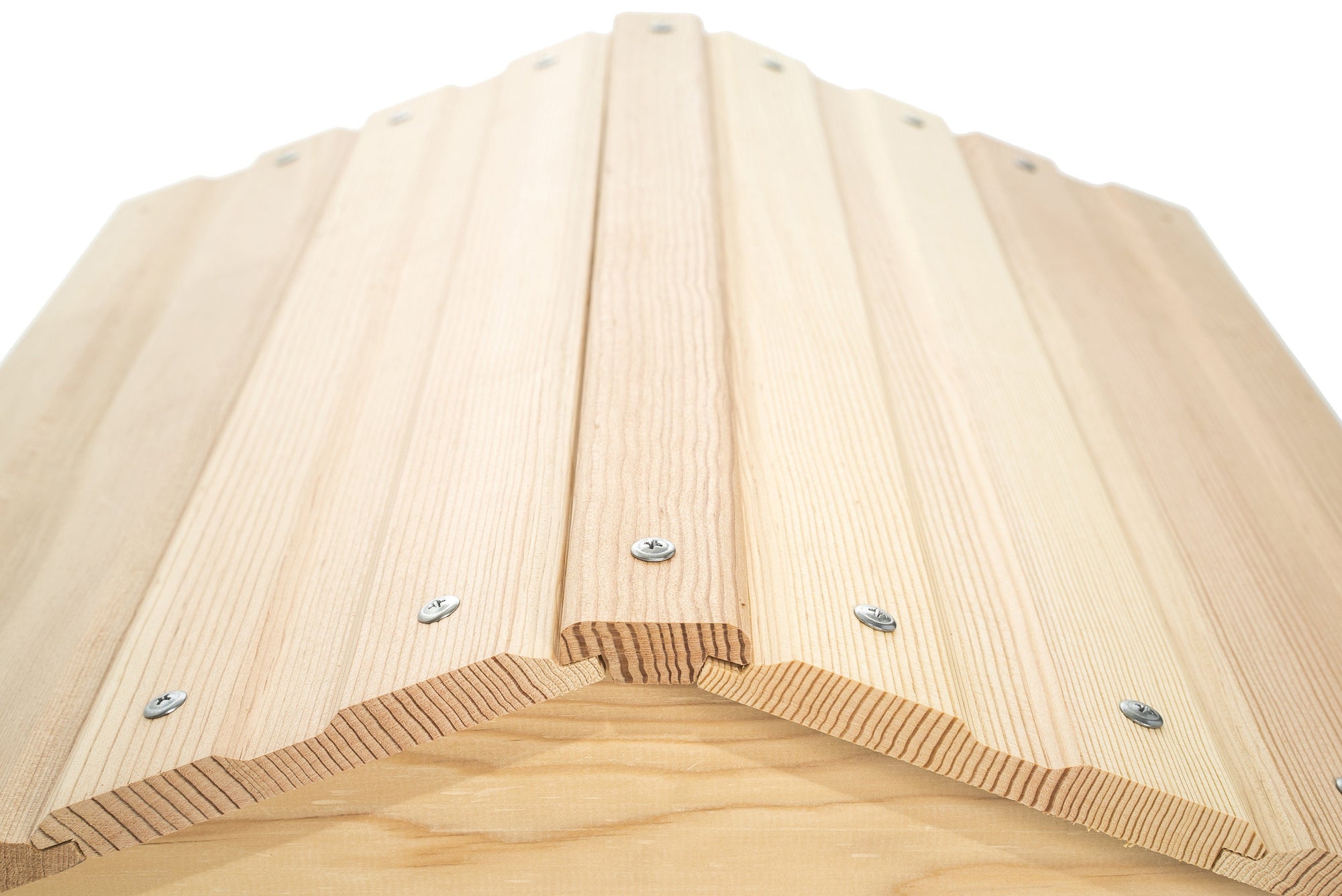 Clear douglas fir peaked roof