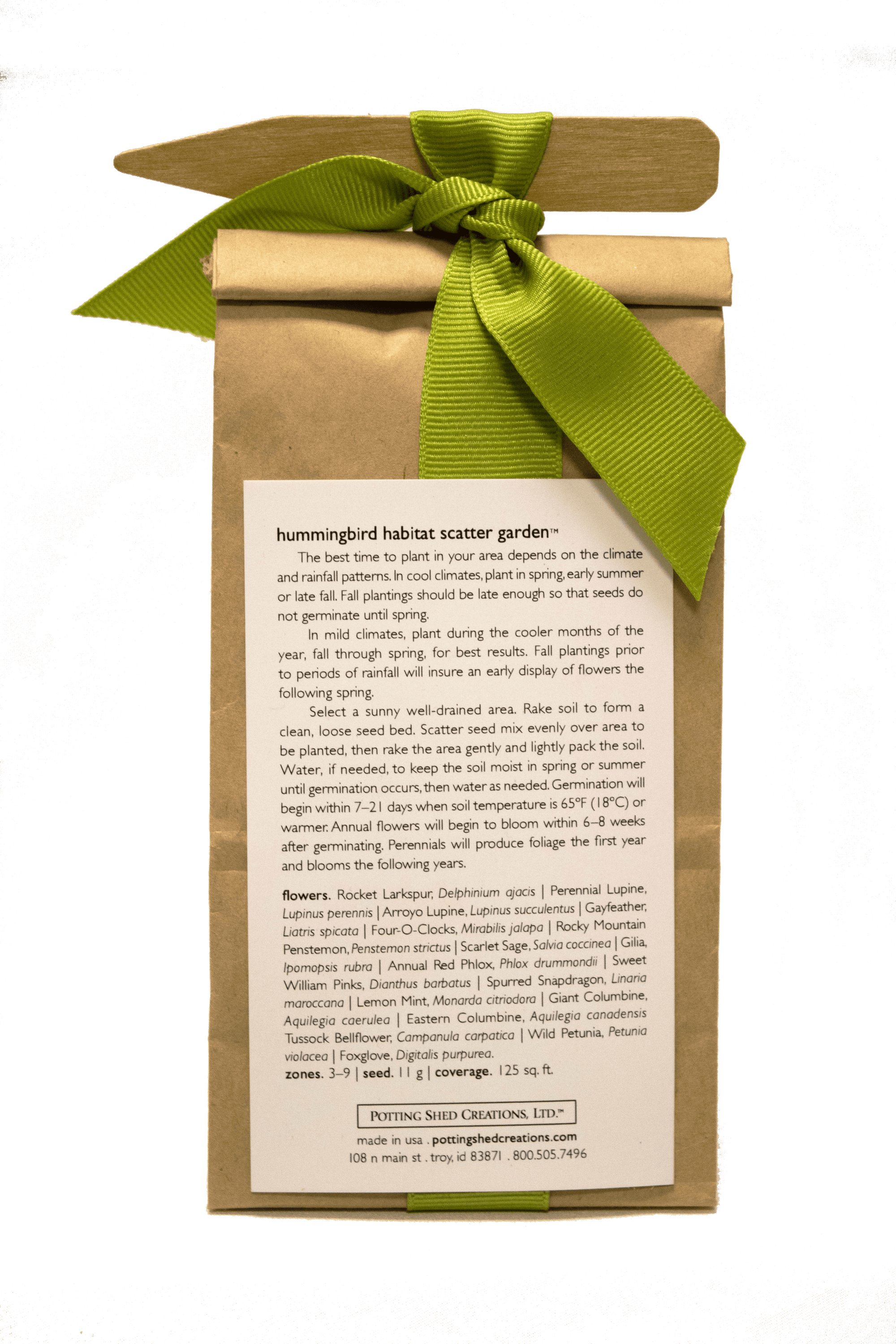 image of hummingbird scatter garden