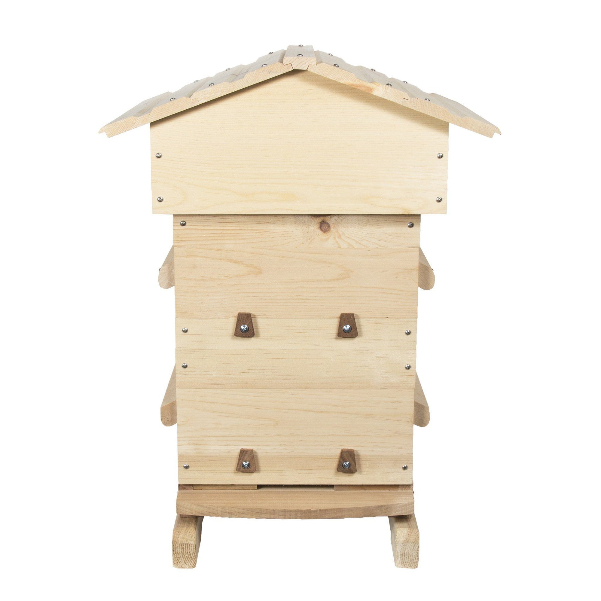 warre hive with windows made from sugar pine