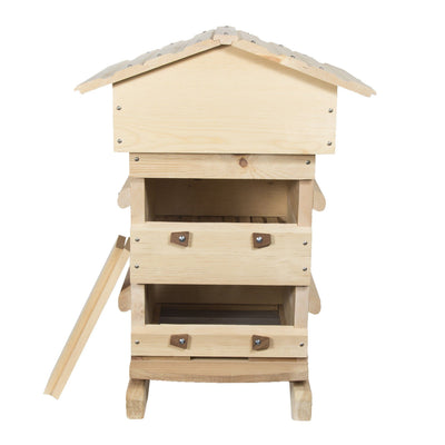warre hive with windows made from sugar pine