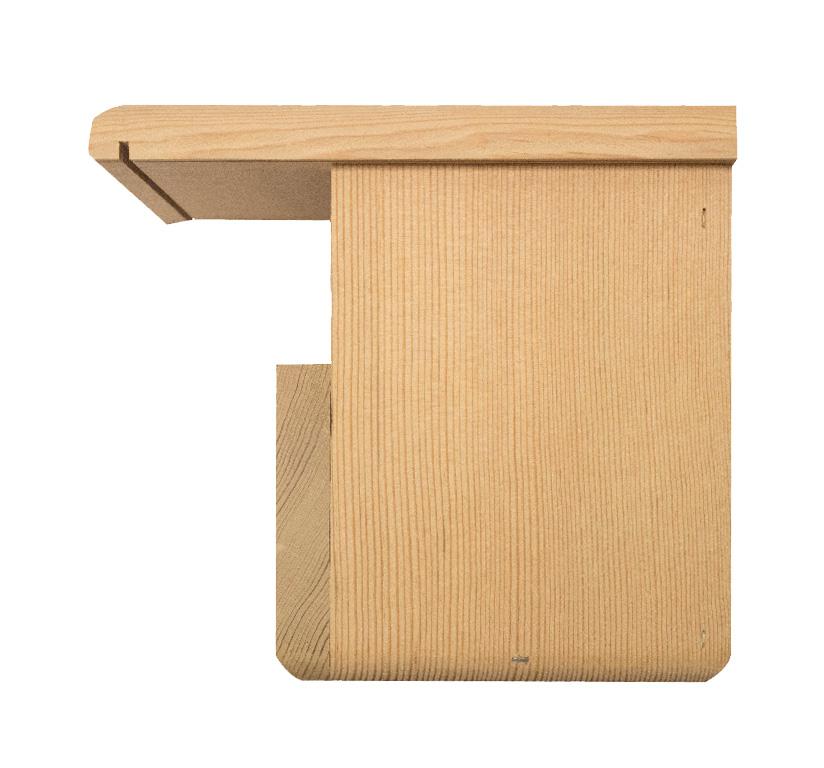 Side view of Wren birdhouse made from Douglas Fir