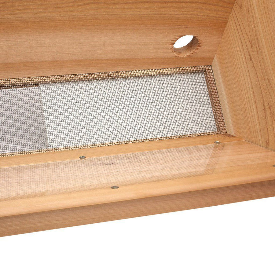 Top view of Top Bar Hive screened bottom board