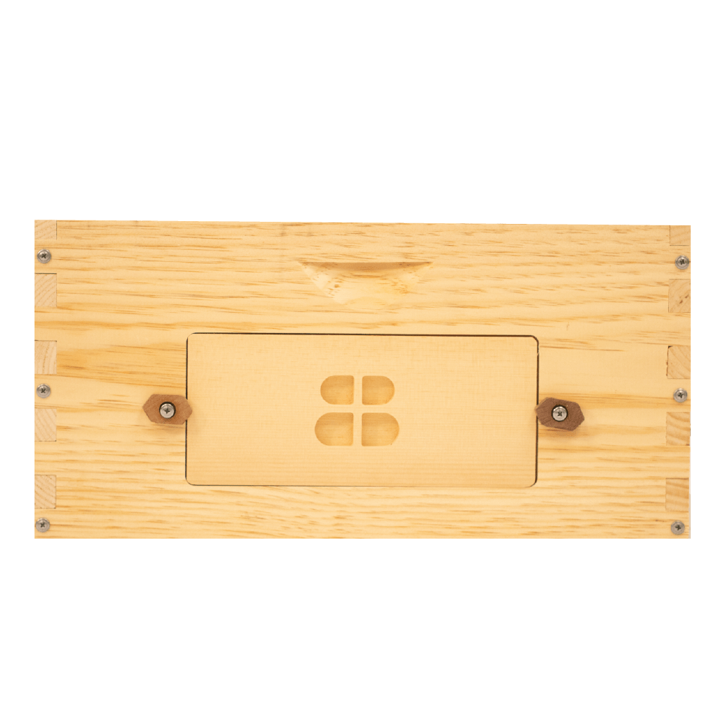 Deep Langstroth beehive box with a window