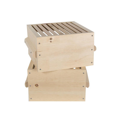 warre hive boxes with windows made from sugar pine